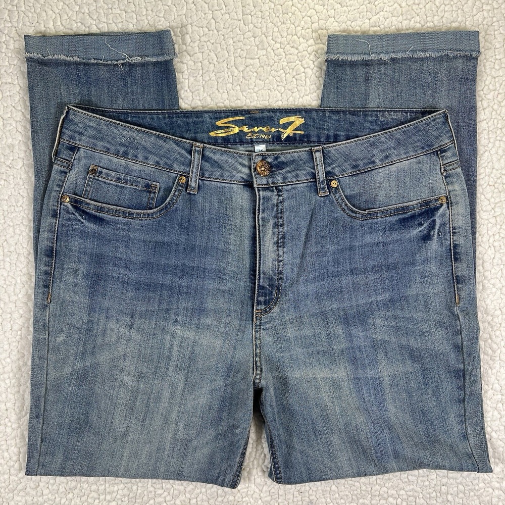 Seven7‎ Jeans Women's Size 16 (Actual 38x29) Blue Weekend Slim Fit